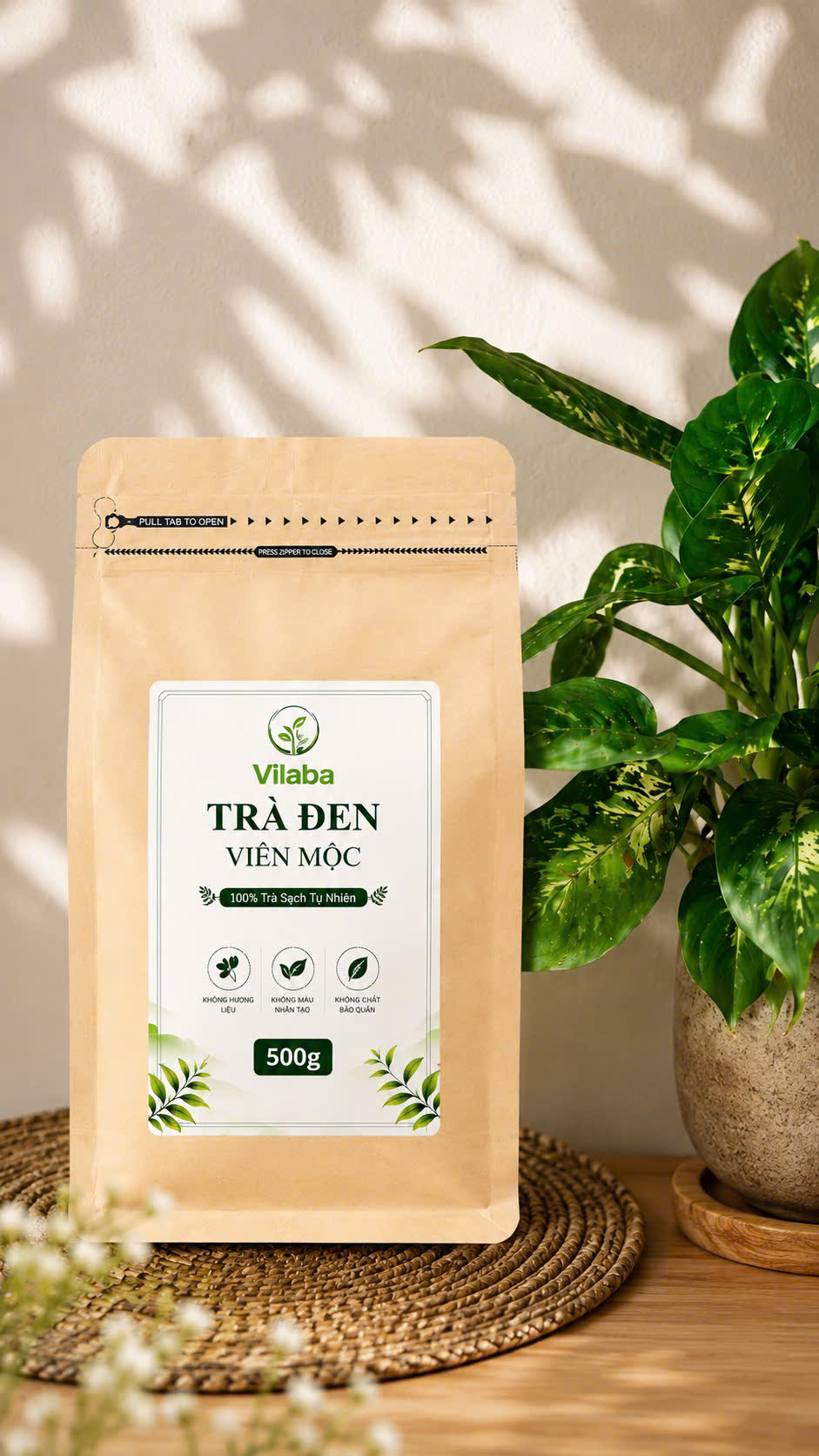 TRÀ ĐEN VIÊN MỘC: 500G/GÓI